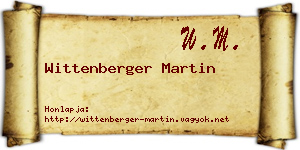 Wittenberger Martin névjegykártya